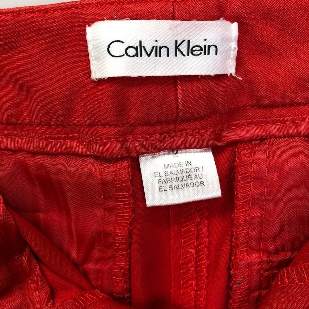 CALVIN KLEIN RED SLIM LEG‎ PANTS SIZE 2 - Picture 4 of 6